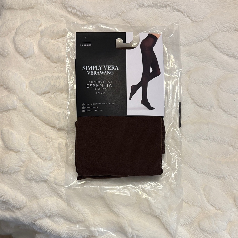 NWT women’s Vera wang control top tights. Color brown.